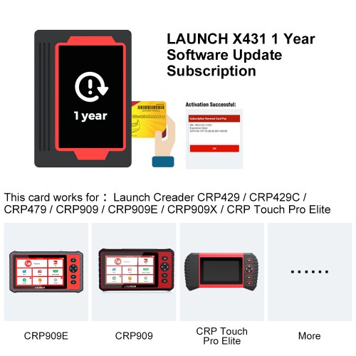 One Year Update Service for Launch Creader CRP429 / CRP429C / CRP479 / CRP909 / CRP909E / CRP909X / CRP Touch Pro Elite