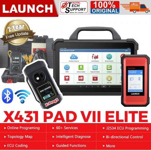 2024 Launch X431 PAD VII PAD 7 Elite Scanner with GIII XPROG 3 Key Programmer Support with All Keys Lost & Online Programming
