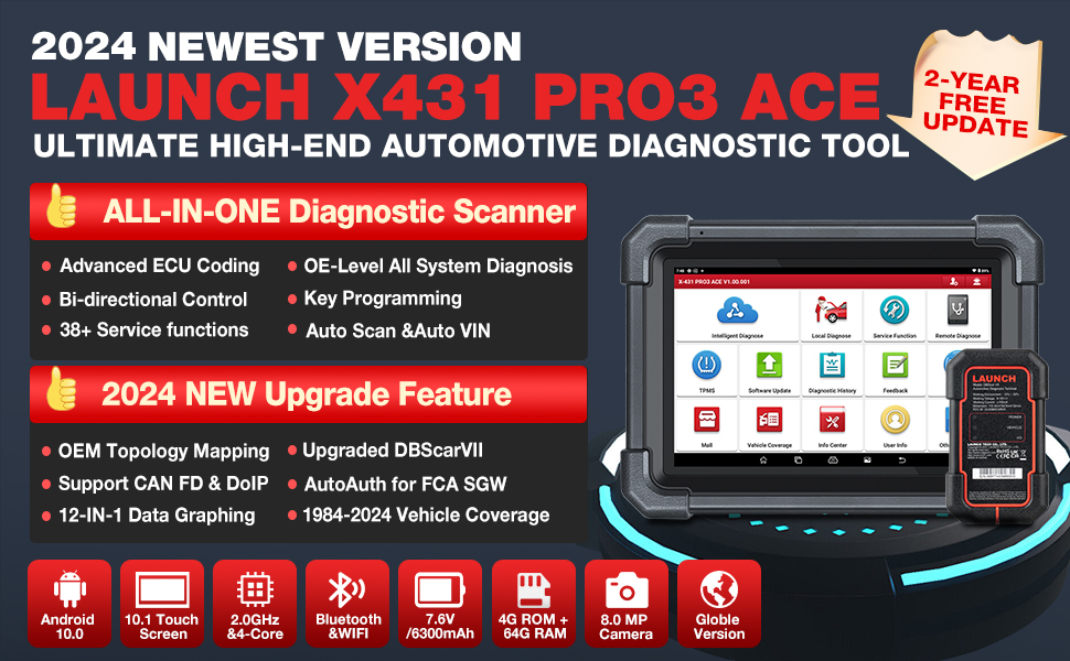 LAUNCH X431 PRO3 ACE-THE ULTIMATE CHOICE FOR A HIGH-END SCAN TOOL