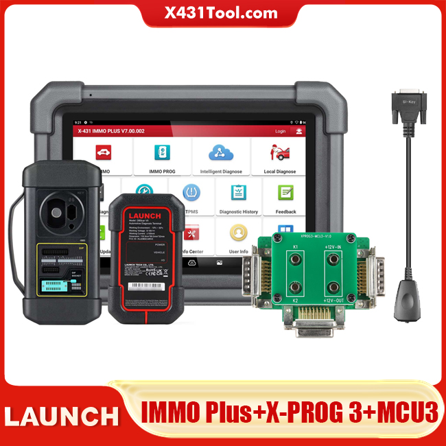 Launch X431 IMMO Plus Programmer with XPROG3 MCU3 Adapter and SI KEY Smart Key Emulator