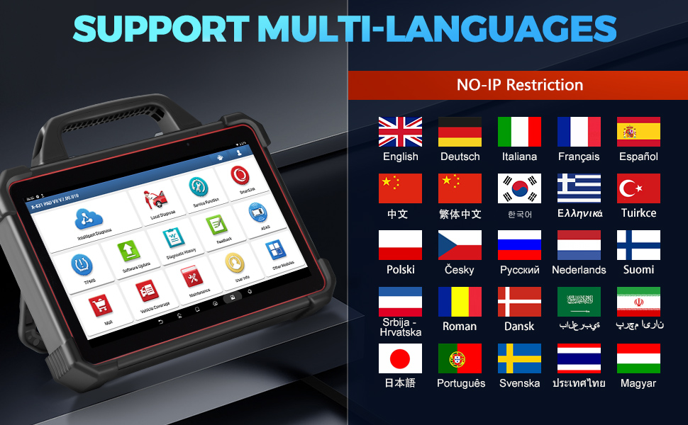 X431 PAD7 PAD VII Launch support languages