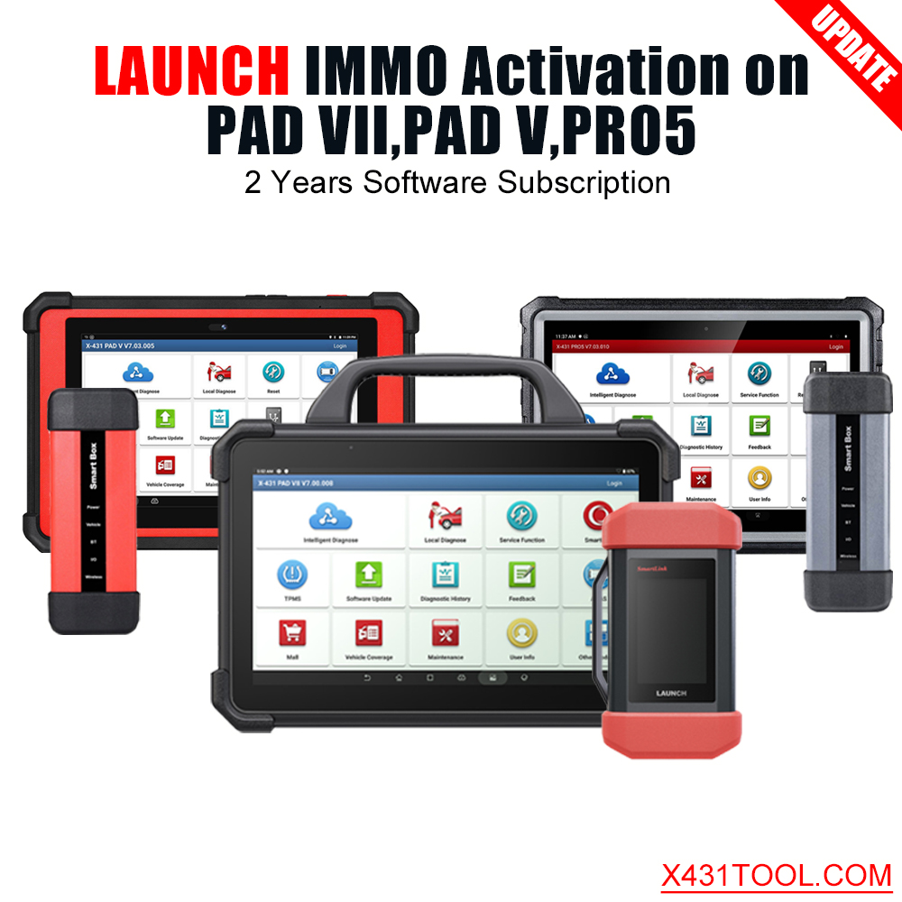 Two Years Update Service for Launch X431 IMMO Activation on PAD VII,PAD V,PRO5