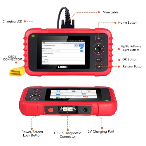 LAUNCH CRP123X 4 System Automotive OBD2 Scanner for Car Check Engine/ SAS/ Throttle Reset/ ABS/ SRS with AutoVIN Service
