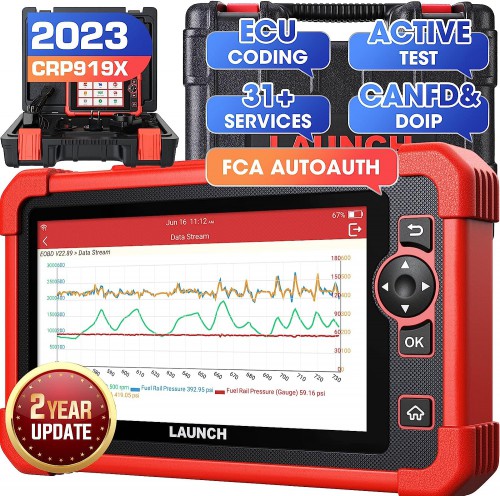 Launch X431 CRP919X OBD2 All System Diagnostic Tool with 31 Service 2023 Bi-Directional Scan Tool Added TPMS & BST360, ECU Coding, CAN FD/DoIP