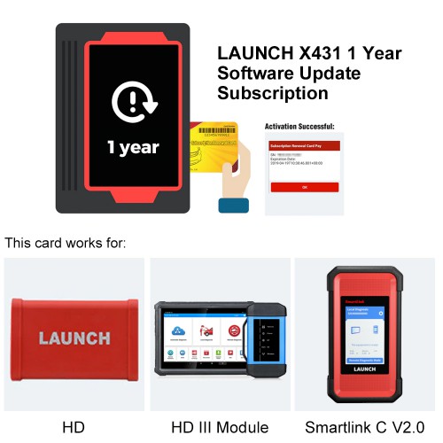 One Year Online Update Service for Launch X431 Heavy Duty / HD III Module / X431 Smartlink C V2.0