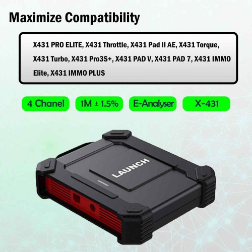 LAUNCH X431 O2-2 Oscilloscope Scopebox Analizador 4 Channel Digital Scopebox Tester USB Port Works with X431 PAD VII, PAD V, PAD III