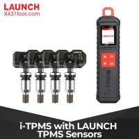 LAUNCH X431 i-TPMS TPMS Tire Pressure Detector with 4pcs Launch LTR-01 RF Sensor 315MHz & 433MHz 2 in 1(Metal Valves/ Rubber Valves)