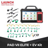 Launch X-431 PAD VII PAD 7 Elite Automotive Diagnostic Tool plus X431 EV Diagnostic Upgrade Kit with Card Supports New Energy Battery Diagnostics