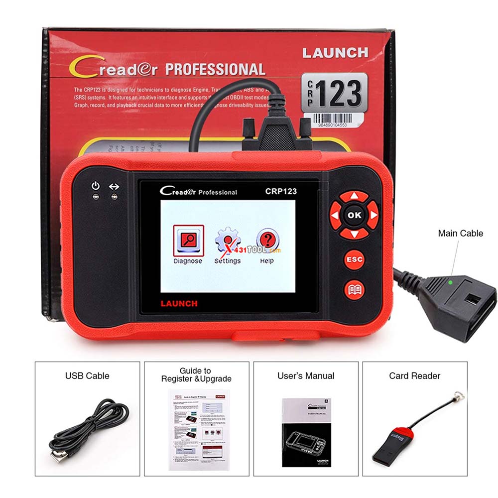 LAUNCH CRP123 OBD2 Scanner Auto Engine ABS SRS Transmission Diagnostic Scan Tool 