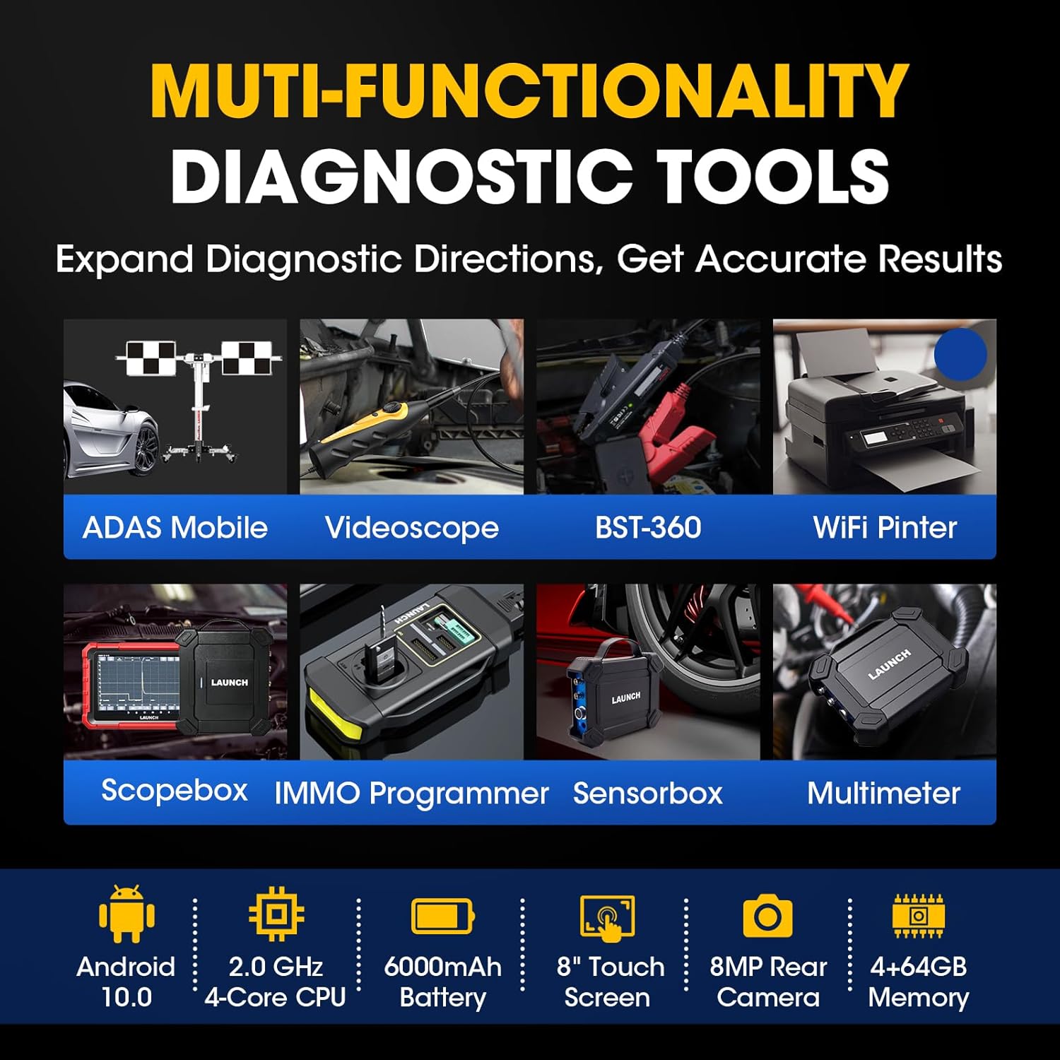 Launch X431 PROS Elite Car Diagnostic Tool for Full System Bidirectional,  32+ Services, ECU Coding