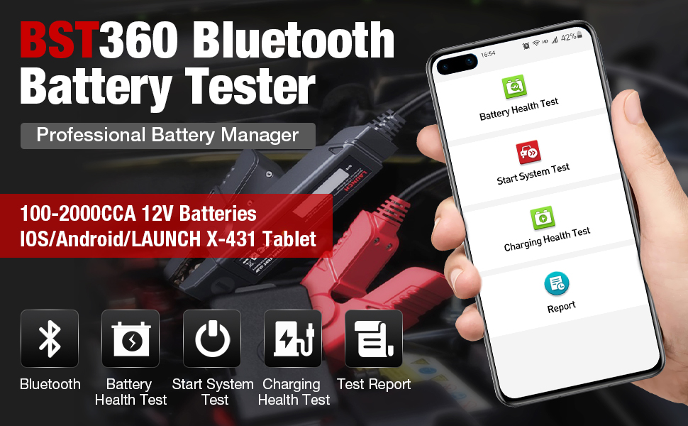 BST360 Bluetooth Car Battery Tester