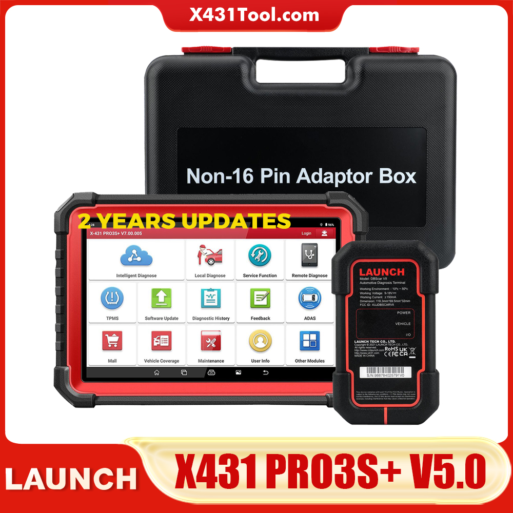 LAUNCH X431 PRO3S+ V5.0 Bi-Directional Diagnostic Tool, OE-Level Full System Bluetooth Scanner for Topology Mapping, ECU Coding, AutoAuth FCA SGW